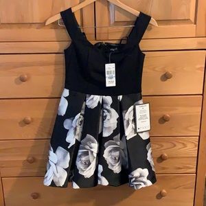 Girls size 5, black and grey floral dress